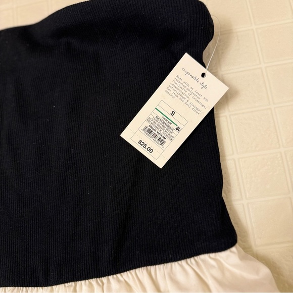 Women's Tube Bubble Mini A-Line Dress - A New Day Black/Cream Size S - Picture 6 of 6